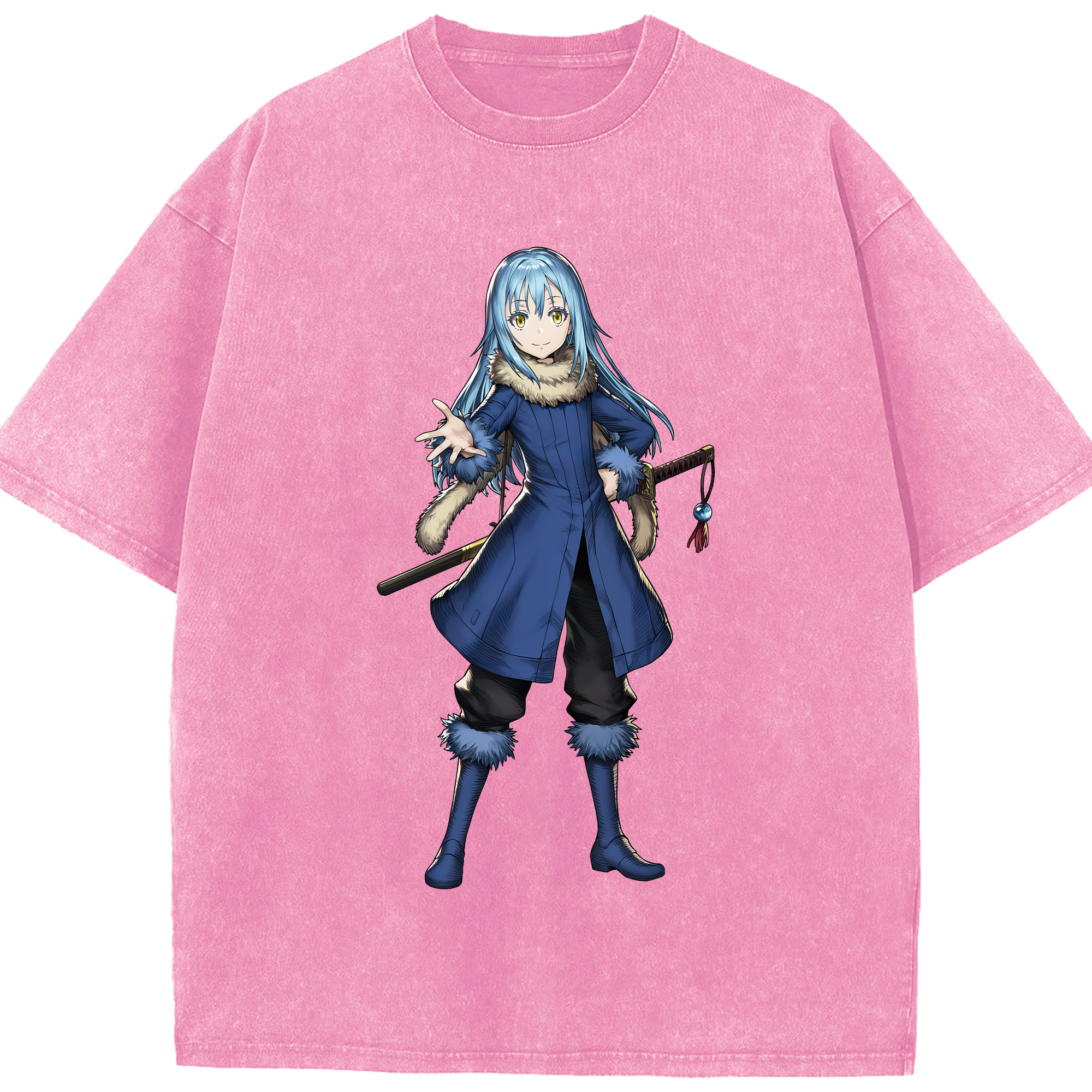 （画像用） 転スラ Regarding Reincarnated to Slime 綿100% ヴィンテージ風 半袖Tシャツ（フロントプリント）